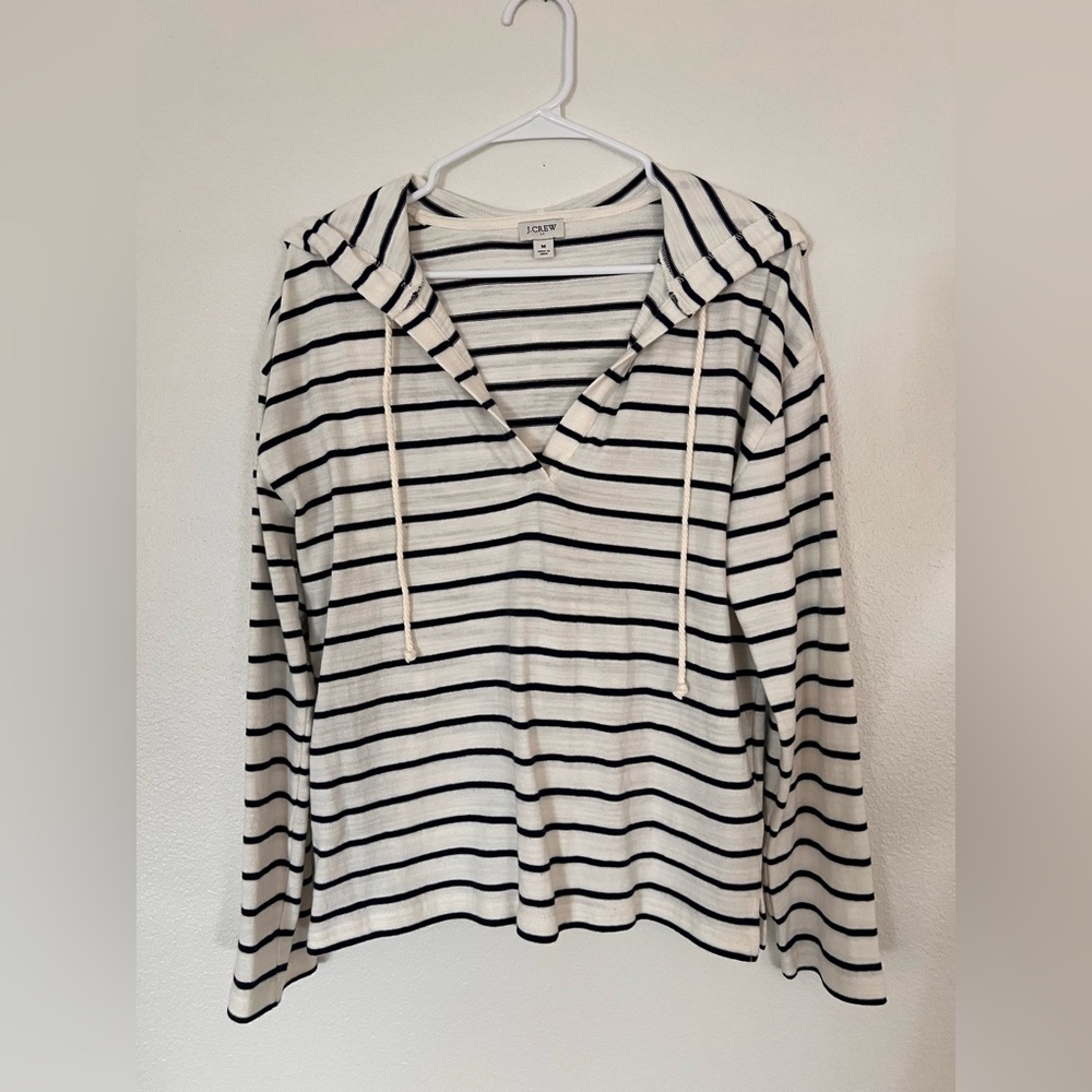 J.Crew Navy and White Striped Top